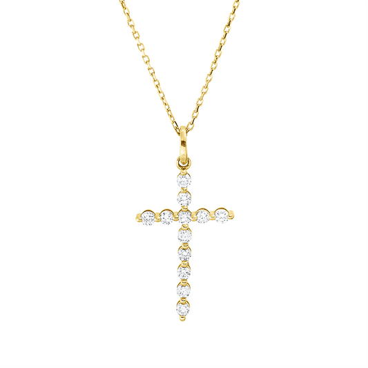 Collier 18 kt GG, mit Öse, 12 Brill. 0,27 ct, TW-si