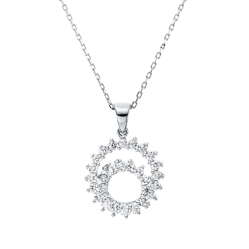 Collier 18 kt WG, 33 Brill. 0,47 ct, F-si