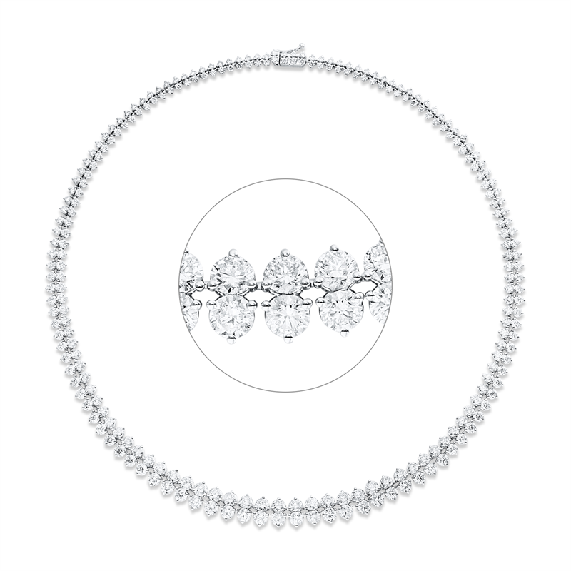 Collier 18 kt WG, 50 Brill. 11,26 ct, TW-si, 196 Brill. 9,66 ct, TW-si