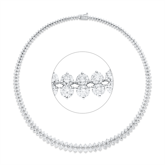 Collier 18 kt WG, 50 Brill. 11,26 ct, TW-si, 196 Brill. 9,66 ct, TW-si