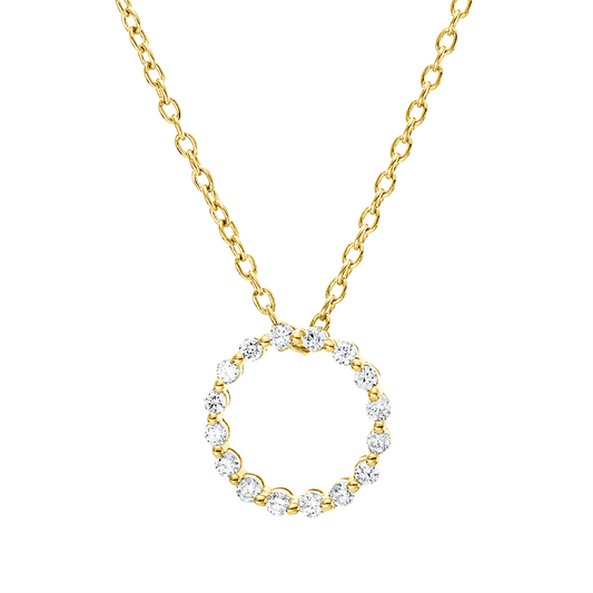Collier 18 kt GG, mit ZÖ 40 cm, 16 Brill. 0,17 ct, F-si
