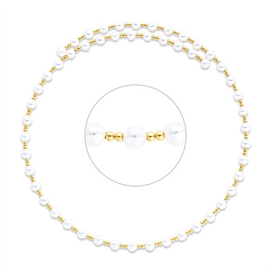 Collier 18 kt GG, Choker, 52 SW weiß 4 mm