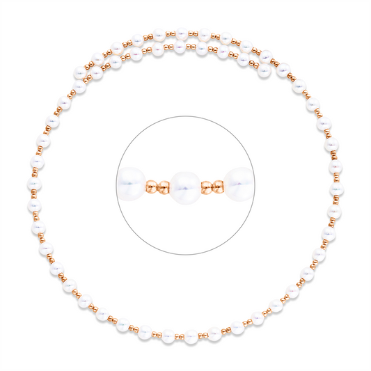 Collier 18 kt RG, Choker, 52 SW weiß 4,5 mm