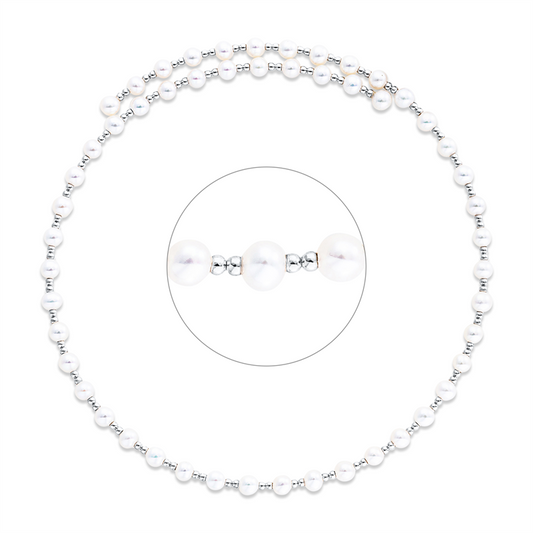 Collier 18 kt WG, Choker, 52 SW weiß 4,5 mm
