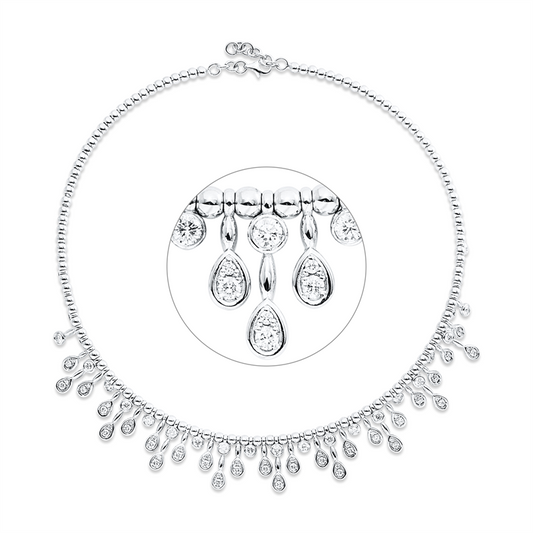 Collier 18 kt WG, choker, 81 Brill. 3,56 ct, F-si
