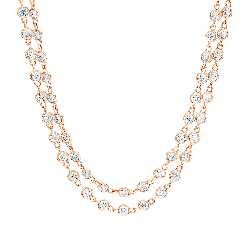 Collier 18 kt RG, 247 Brill. 9,94 ct, TW-si