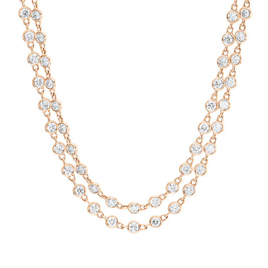 Collier 18 kt RG, 247 Brill. 9,94 ct, TW-si