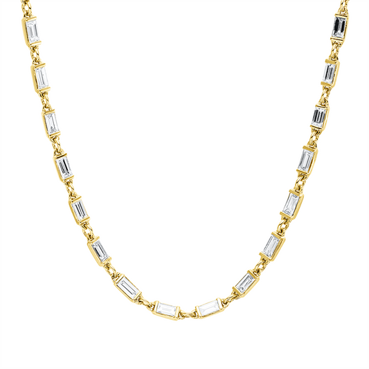 Collier 18 kt GG, 62 Bag. 3,01 ct, TW-vsi