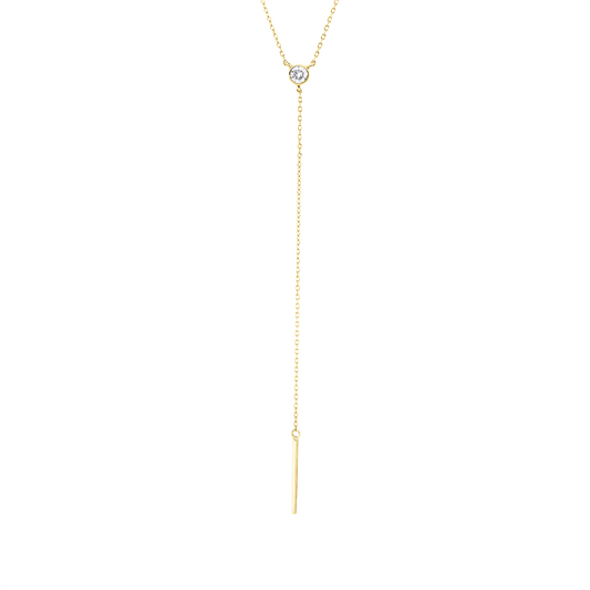 Collier 14 kt GG, mit ZÖ 42 cm, 1 Brill. 0,09 ct, TW-si