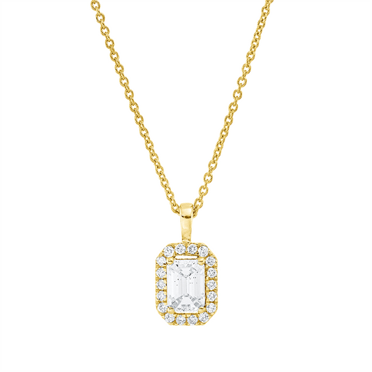 Collier 18 kt GG, mit ZÖ 42 cm, 1 Sm.schliff 0,40 ct, TW-si, 18 Brill. 0,01 ct, TW-si