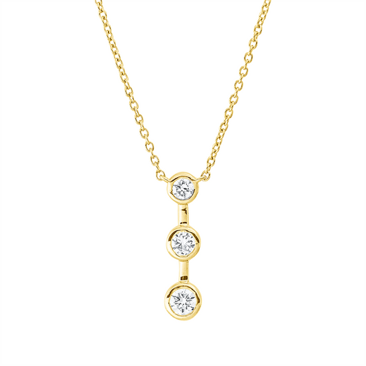 Collier 18 kt GG, 3 Brill. 0,23 ct, TW-si