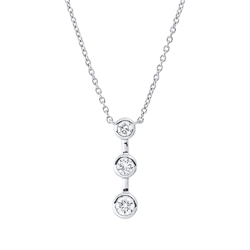 Collier 18 kt WG, 3 Brill. 0,23 ct, TW-si