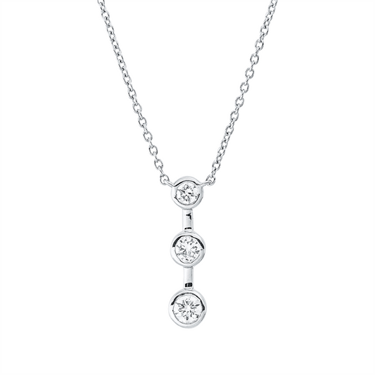 Collier 18 kt WG, 3 Brill. 0,23 ct, TW-si