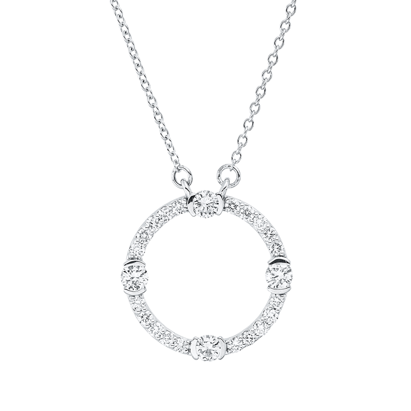 Collier 18 kt WG, 24 Brill. 0,48 ct, TW-si