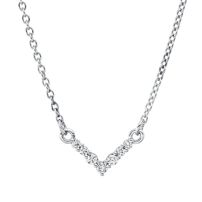 Collier 18 kt WG, 7 Brill. 0,05 ct, TW-si