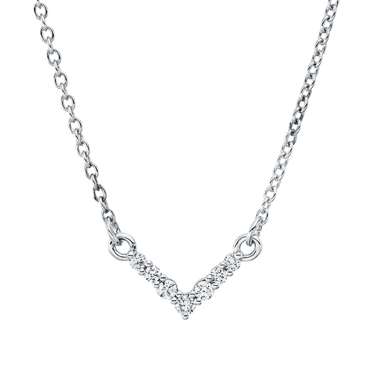 Collier 18 kt WG, 7 Brill. 0,05 ct, TW-si