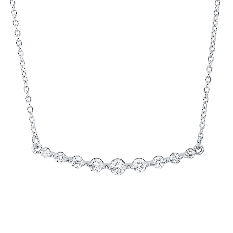 Collier 18 kt WG, 9 Brill. 0,25 ct, TW-si