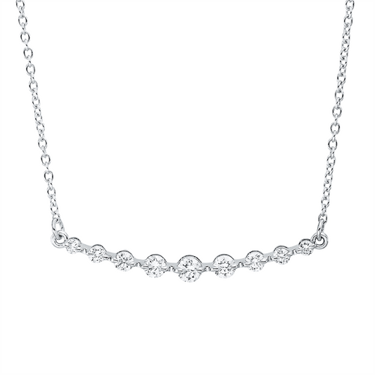 Collier 18 kt WG, 9 Brill. 0,25 ct, TW-si