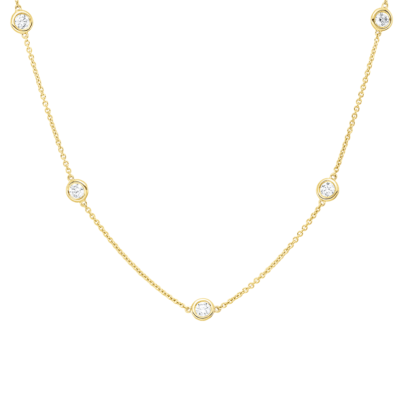 Collier 18 kt GG, 13 Brill. 1,16 ct, W-si