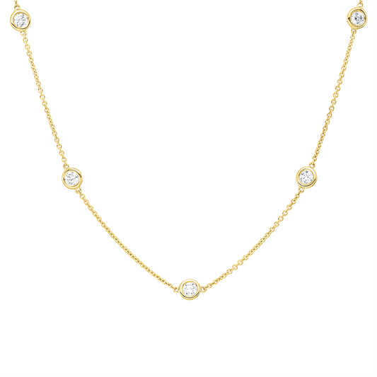 Collier 18 kt GG, 13 Brill. 1,16 ct, W-si