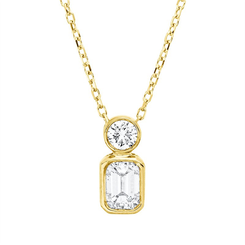 Collier 18 kt GG, mit ZÖ 40 cm + 42 cm, 1 Sm.schliff 0,38 ct, TW-si, 1 Brill. 0,10 ct, TW-si