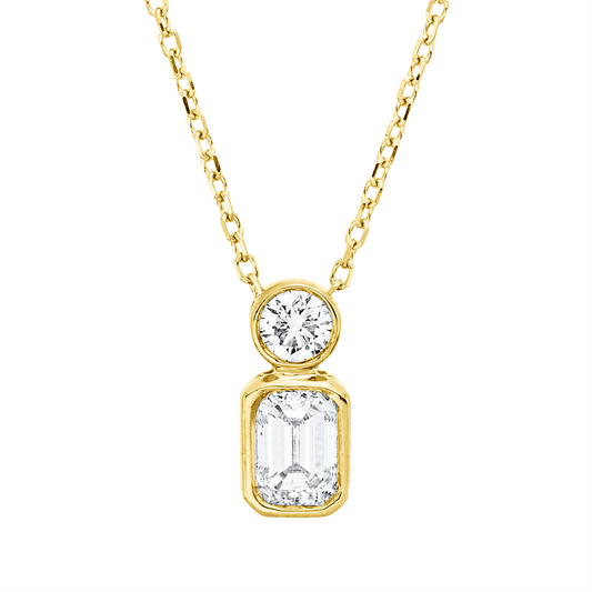 Collier 18 kt GG, mit ZÖ 40 cm + 42 cm, 1 Sm.schliff 0,38 ct, TW-si, 1 Brill. 0,10 ct, TW-si