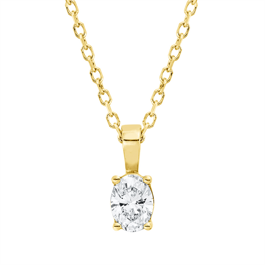 Collier 18 kt GG, mit ZÖ 40 cm + 42 cm, 1 Oval 0,20 ct, TW-si