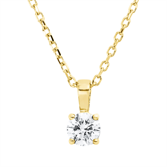 Collier 18 kt GG, mit ZÖ 40 cm + 42 cm, 1 Brill. 0,20 ct, TW-si
