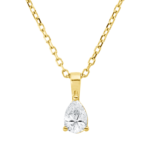 Collier 18 kt GG, mit ZÖ 40 cm + 42 cm, 1 Tropfen 0,20 ct, TW-si
