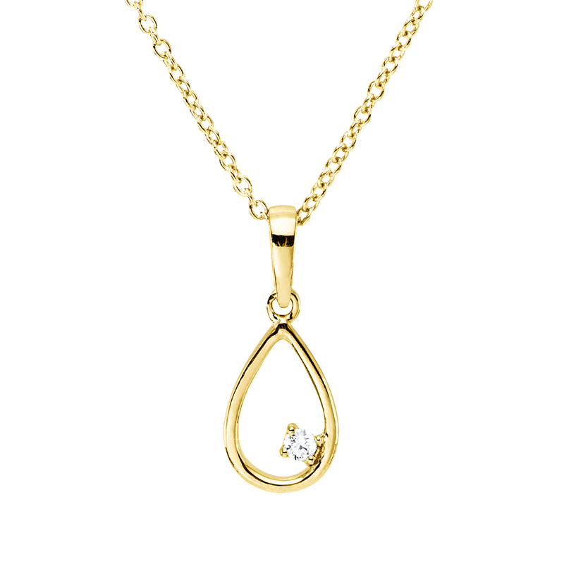 Collier 18 kt GG, mit ZÖ 40 cm, 42,5cm, 1 Brill. 0,02 ct, TW-si