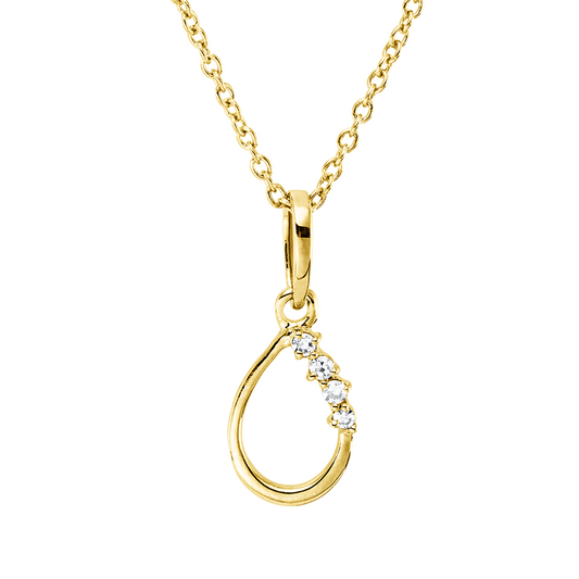 Collier 18 kt GG, mit ZÖ 40 cm, 42,5cm, 4 Dia. 0,03 ct, TW-si