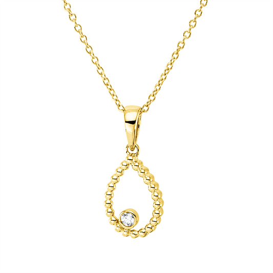 Collier 18 kt GG, mit ZÖ 40 cm, 42,5cm, 1 Brill. 0,03 ct, TW-si