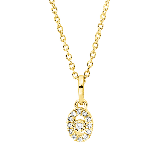 Collier 18 kt GG, Fass rhod, ZÖ 40+42,5 cm, 1 Dia. 0,01 ct, TW-si, 12 Dia. 0,04 ct, TW-si