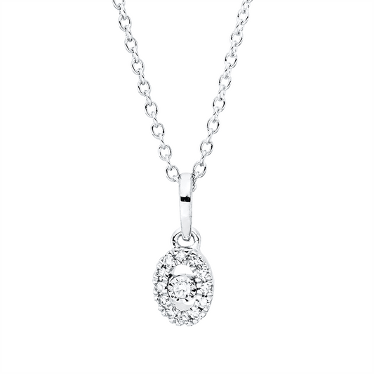 Collier 18 kt WG, 1 Dia. 0,01 ct, TW-si, 12 Dia. 0,04 ct, TW-si