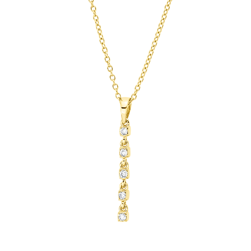 Collier 18 kt GG, mit ZÖ 40 cm, 42,5cm, 5 Brill. 0,07 ct, TW-si