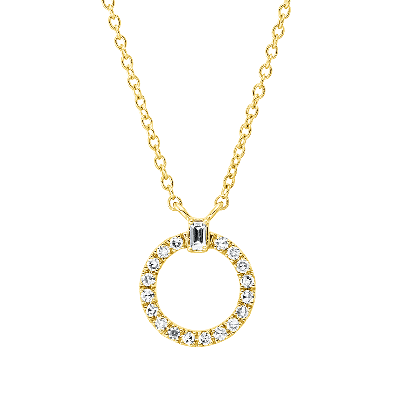 Collier 18 kt GG, mit ZÖ 40 cm, 42,5cm, 1 Bag. 0,02 ct, TW-si, 18 Dia. 0,09 ct, TW-si