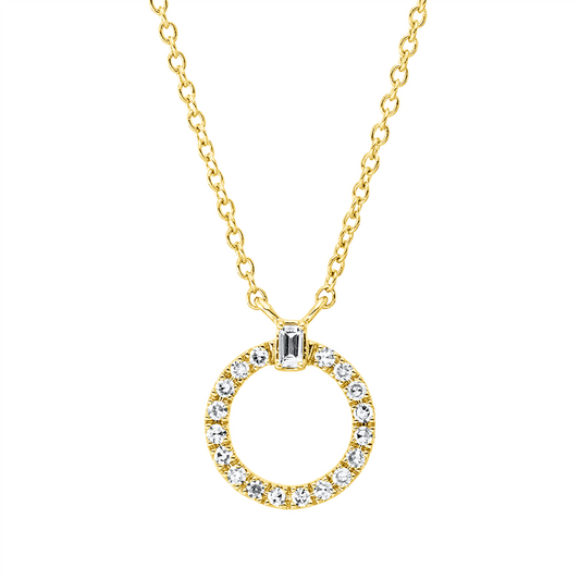 Collier 18 kt GG, mit ZÖ 40 cm, 42,5cm, 1 Bag. 0,02 ct, TW-si, 18 Dia. 0,09 ct, TW-si