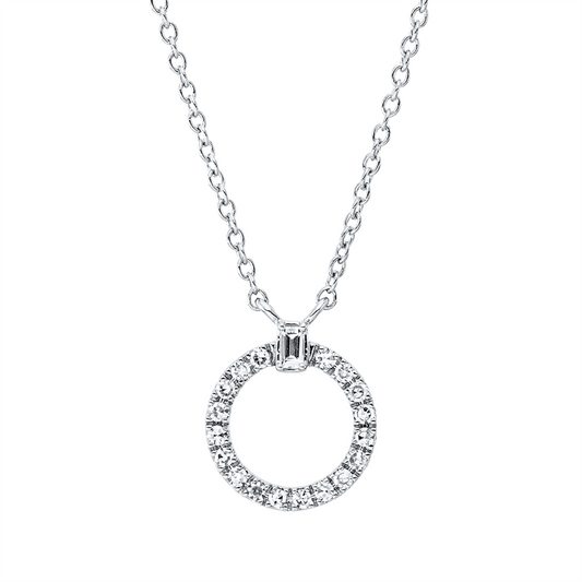 Collier 18 kt WG, mit ZÖ 40 cm, 42,5cm, 1 Bag. 0,02 ct, TW-si, 18 Dia. 0,09 ct, TW-si