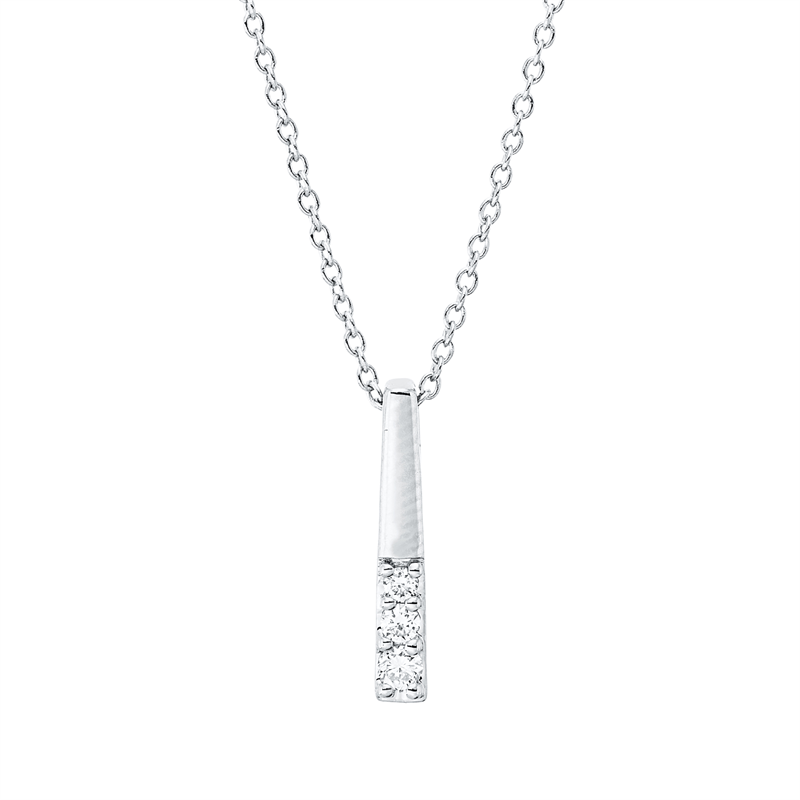 Collier 18 kt WG, mit ZÖ 40 cm, 42cm, 1 Brill. 0,04 ct, TW-si, 2 Brill. 0,04 ct, TW-si