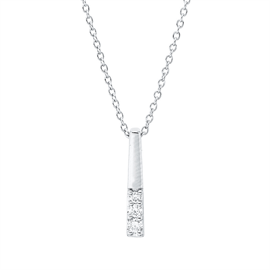Collier 18 kt WG, mit ZÖ 40 cm, 42cm, 1 Brill. 0,04 ct, TW-si, 2 Brill. 0,04 ct, TW-si