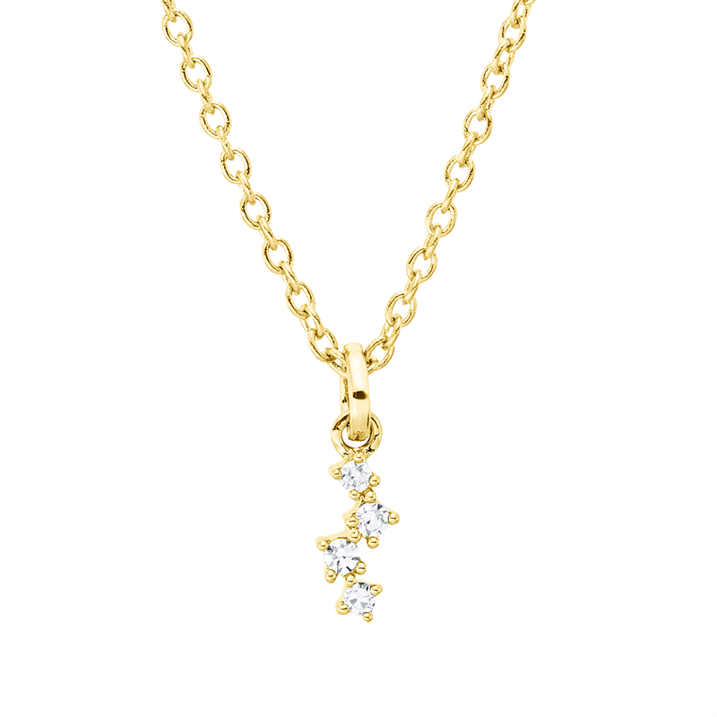Collier 18 kt GG, mit ZÖ 40 cm, 42,5cm, 4 Dia. 0,02 ct, TW-si