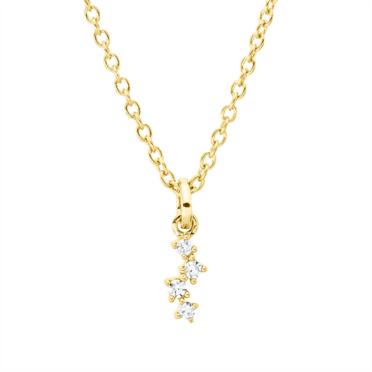 Collier 18 kt GG, mit ZÖ 40 cm, 42,5cm, 4 Dia. 0,02 ct, TW-si
