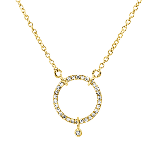 Collier 18 kt GG, mit ZÖ 40 cm, 42,5cm, 1 Dia. 0,01 ct, TW-si, 30 Dia. 0,12 ct, TW-si