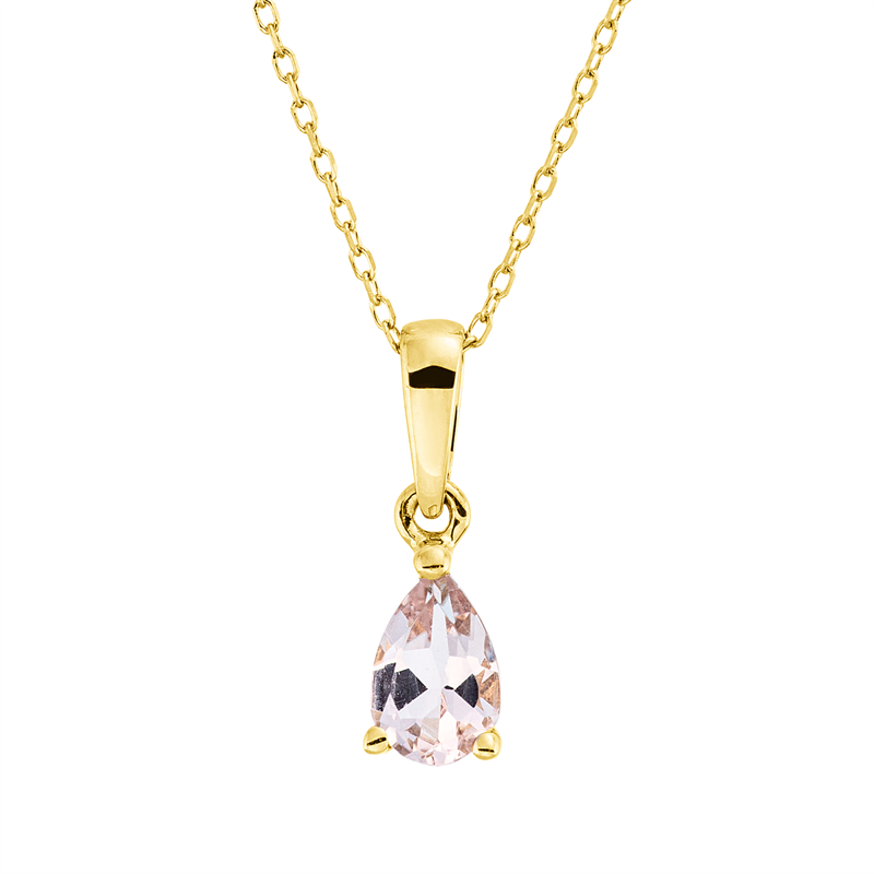 Collier 18 kt GG, mit ZÖ 43 cm, 1 Morganit 0,32 ct rosa