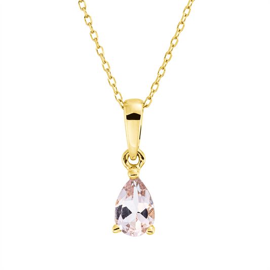 Collier 18 kt GG, mit ZÖ 43 cm, 1 Morganit 0,32 ct rosa
