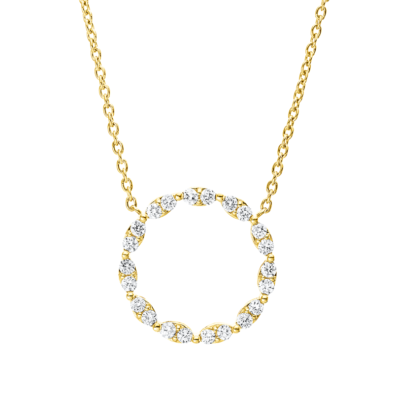 Collier 18 kt GG, 2 Oval 0,38 ct, TW-si