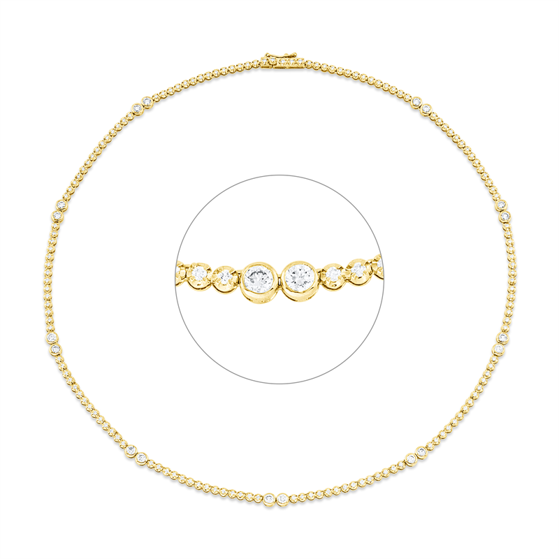 Collier 18 kt GG+WG, 163 Brill. 2,40 ct, TW-si