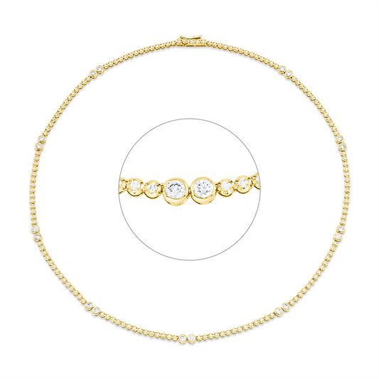 Collier 18 kt GG+WG, 163 Brill. 2,40 ct, TW-si