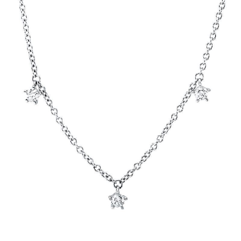Collier 14 kt WG, 9 Brill. 0,46 ct, TW-si