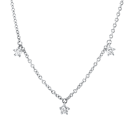Collier 14 kt WG, 9 Brill. 0,46 ct, TW-si